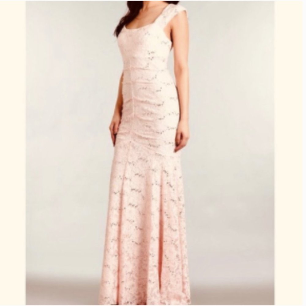 Floor Length Champagne Mermaid Style Dress